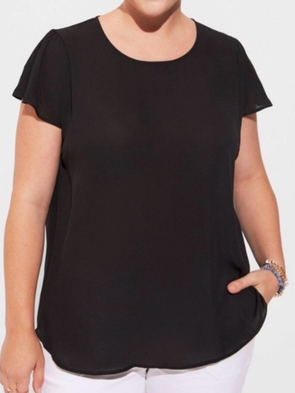 Torrid georgette dolman flutter short sleeve top